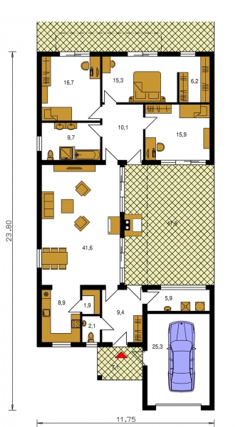 Floor plan of ground floor - ARKADA 3